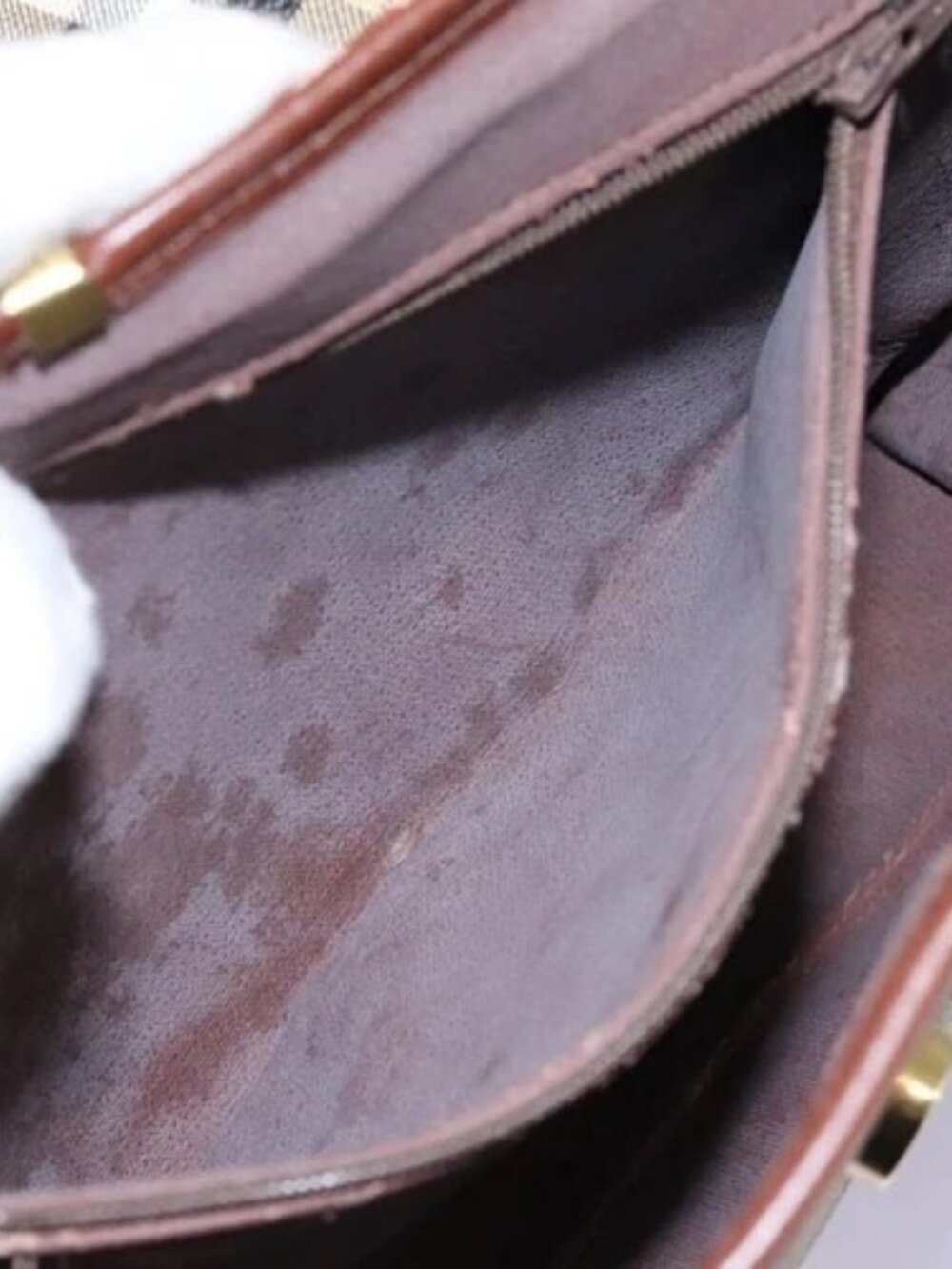Burberrys Nova Check Shoulder Bag PVC Leather Beige Brown gold Auth BD093 - Picture 11 of 16